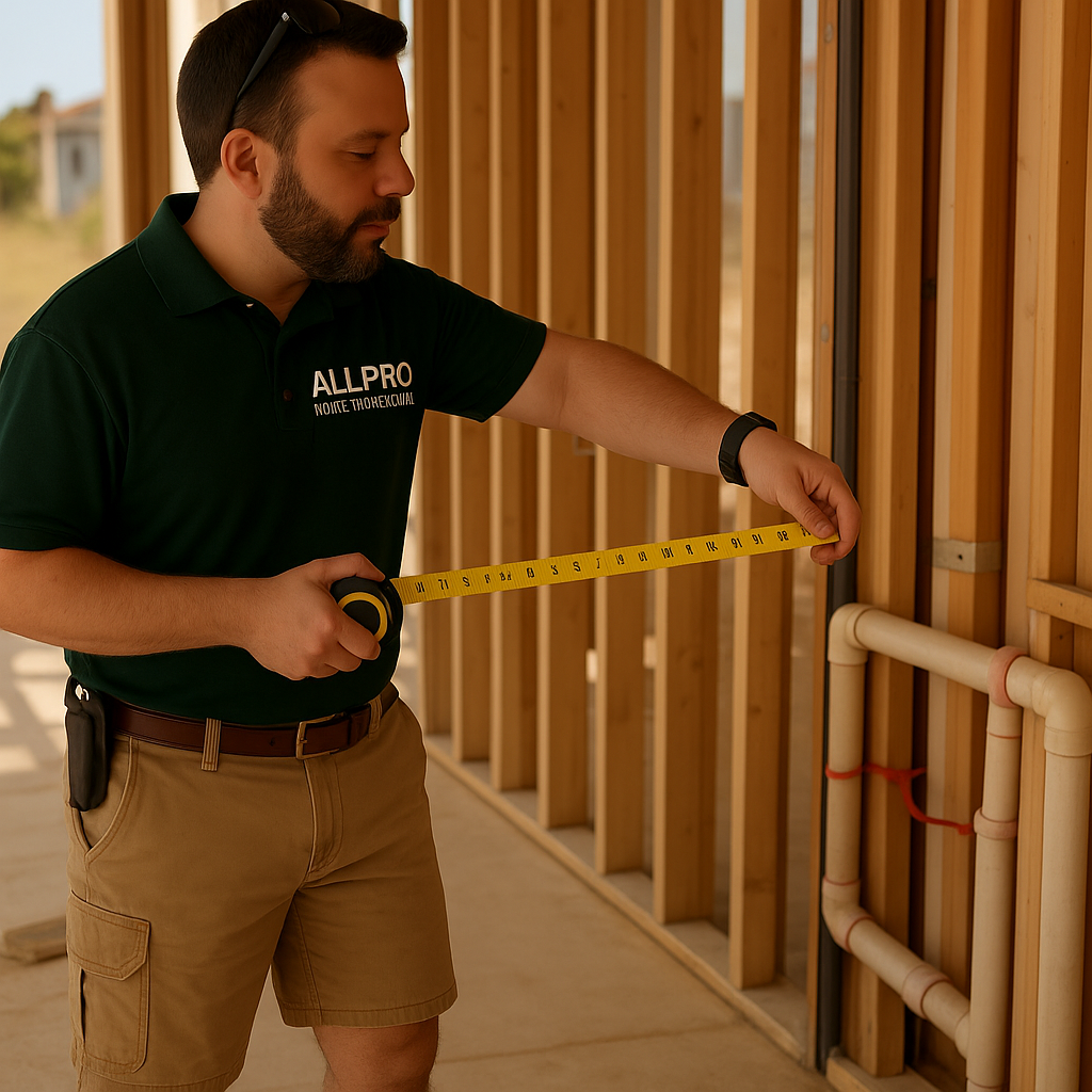 New home inspection of the framing before the drywall goes up